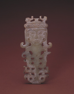 图片[1]-Jade man and beast composite pendant-China Archive